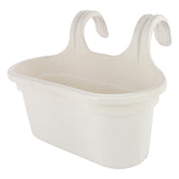 Kuber Industries Hanging Flower Pot|Double Hook Plant Container|Durable Plastic Glossy Finish Pots for Home|Balcony|Garden|12 Inch|Pack of 3 (White)